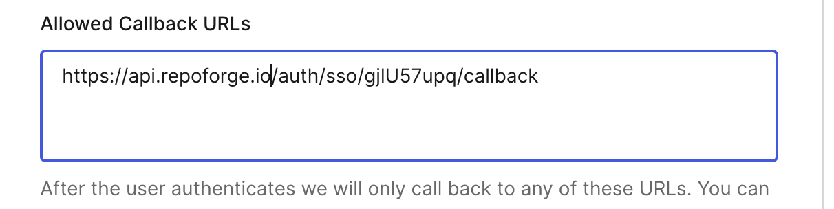 Auth0 callback URL