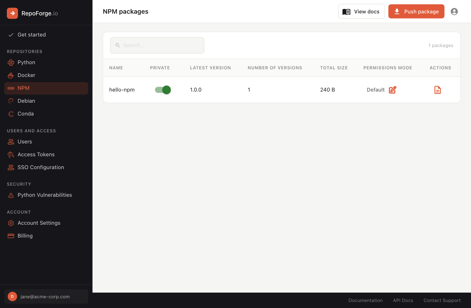 NPM packages in the dashboard